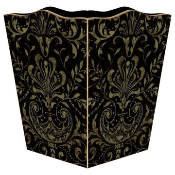 Black Damask Wastepaper Basket