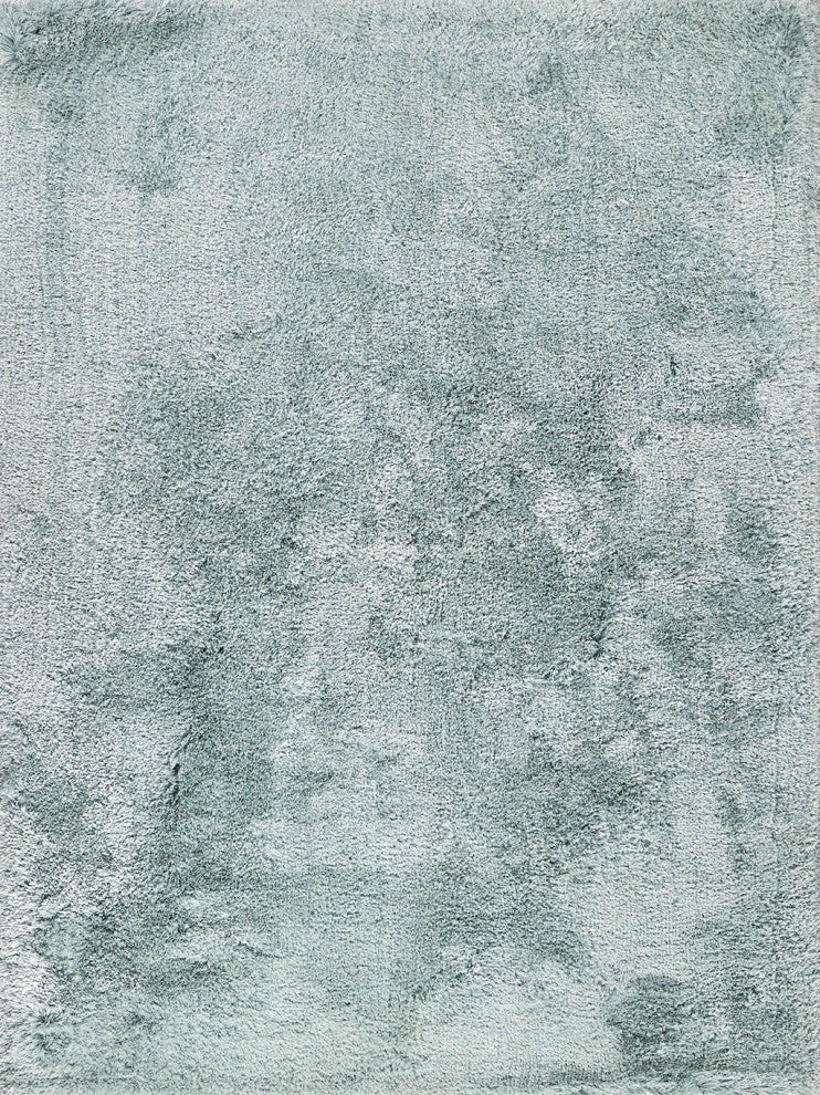Sumo Shag Handloomed Polyester/Microfiber Light Blue Area Rug, 2'x3'