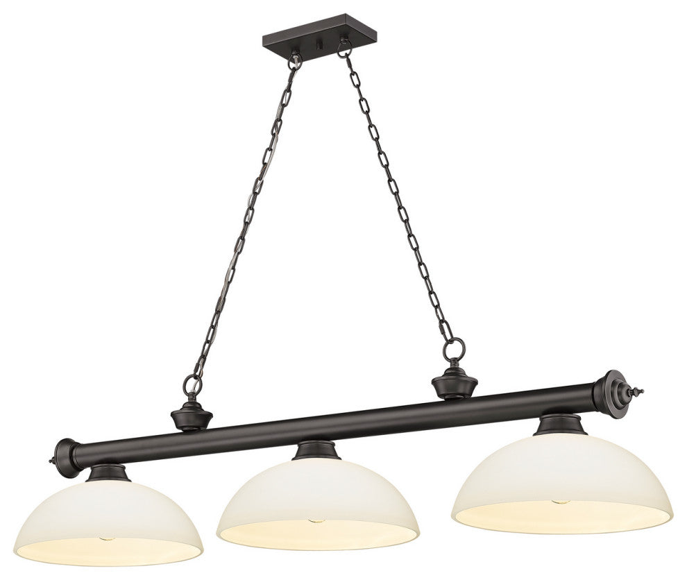 Zlite 2306-3BRZ-DMO14 3-Light Billiard, Matte Opal