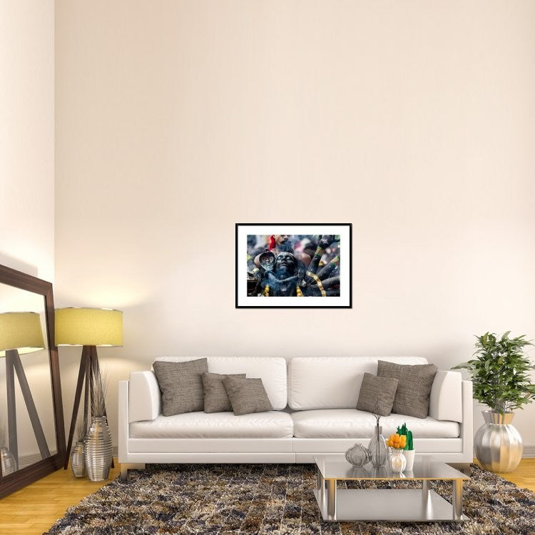 "Black Kaali" Framed Digital Print by Elangovan Subramanian, 38"x28"