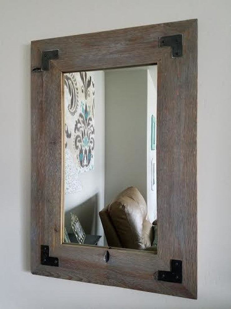 Sweetwater Mirror With Metal Brackets, 26"x30"