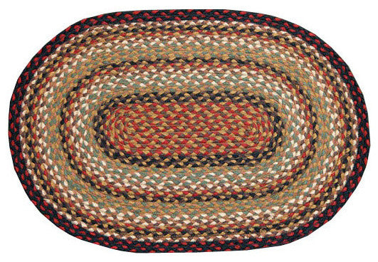 Mustard and Ivory Braided Rug, 60"x96"