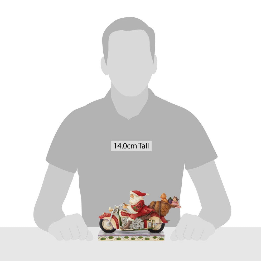 Jim Shore Santa Riding Motorcycle Resin Claus Motorbike Christmas 6008883