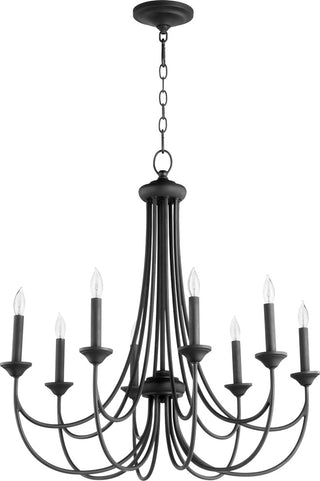 Quorum International 6250-8 Brooks 8 Light 29"W Empire Chandelier - Noir