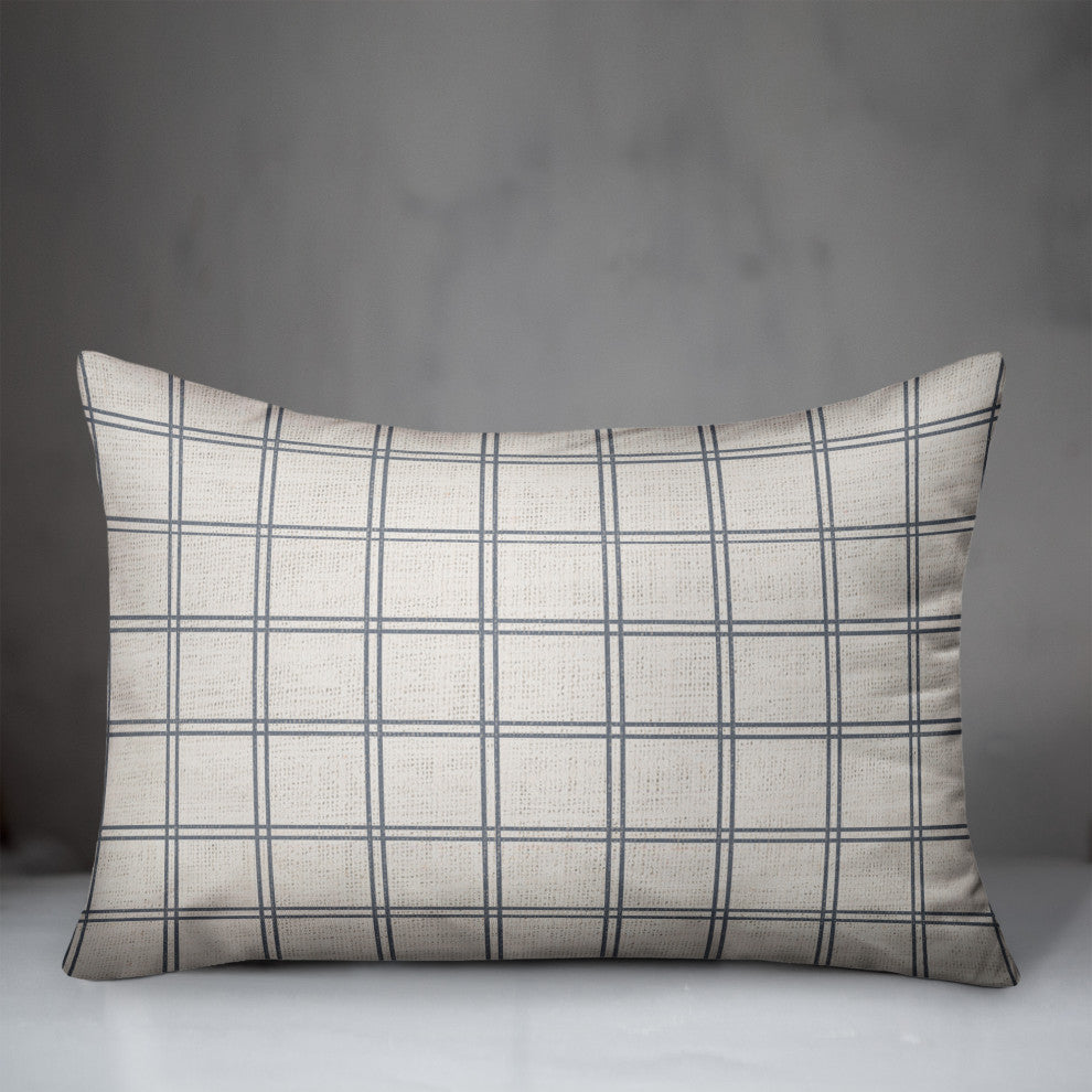 Slate Windowpane Pattern 14x20 Spun Poly Pillow