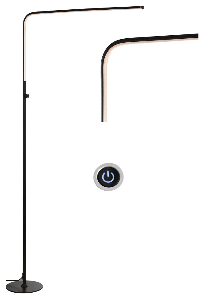Natalie 63" LED Integrated Floor Lamp, Black