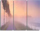 "Foggy Sunrise in the Netherlands" Metal Wall Landscape, 3 Panels, 36"x28"