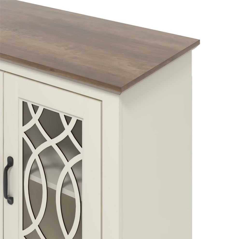 Raccon 59.1 in. TV Stand Fits TV's up to 65 in., Ivory With Knotty Oak