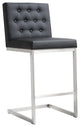 Helsinki Black Stainless Steel Counter Stool - Set of 2 - Black