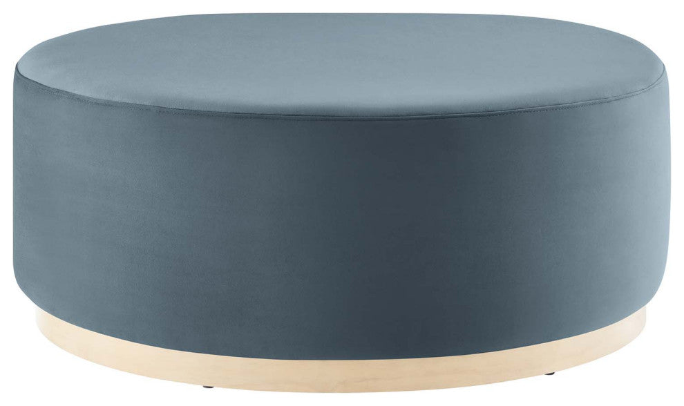 Tilden Large 38" Round Performance Velvet Upholstered Ottoman