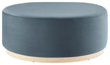 Tilden Large 38" Round Performance Velvet Upholstered Ottoman