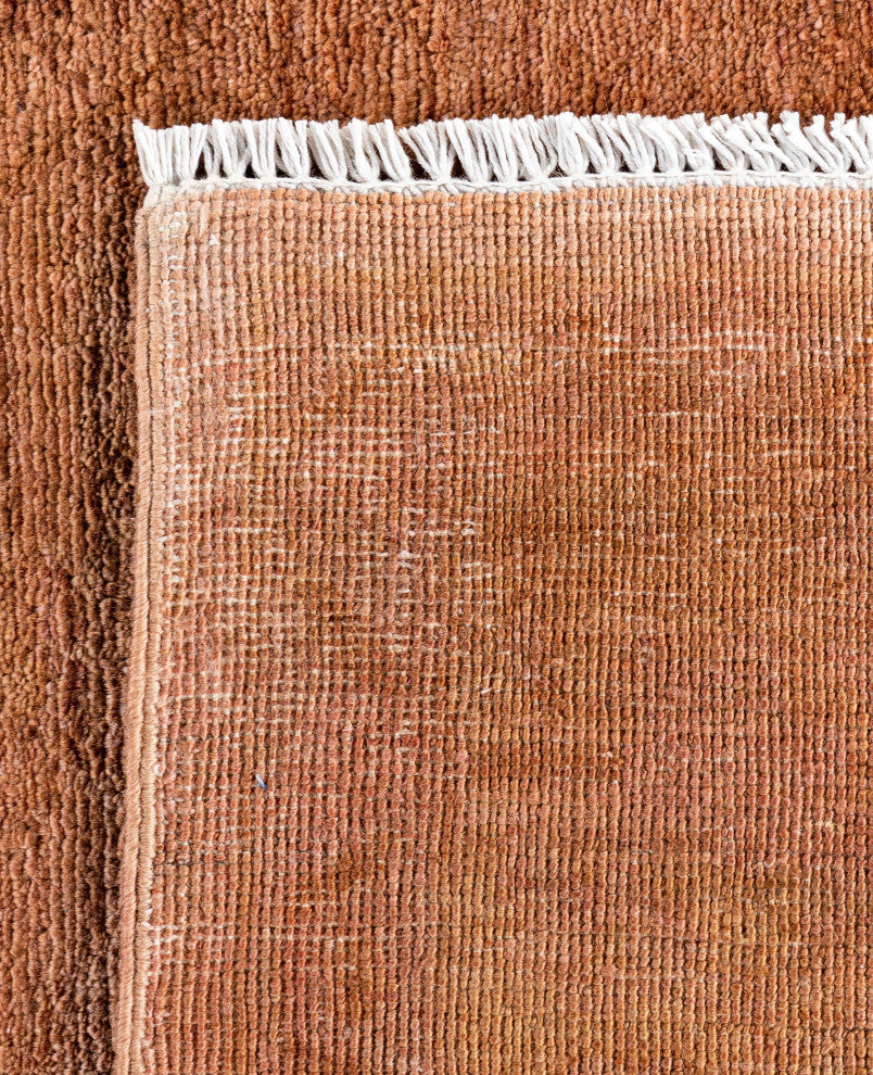 Overdyed One-of-a-Kind Hand-Knotted Area Rug Brown, 8' 1" x 9' 10"