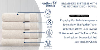 Delara 4-Piece 100% Organic Cotton Plush Bath Sheets, 36"x70", Ivory