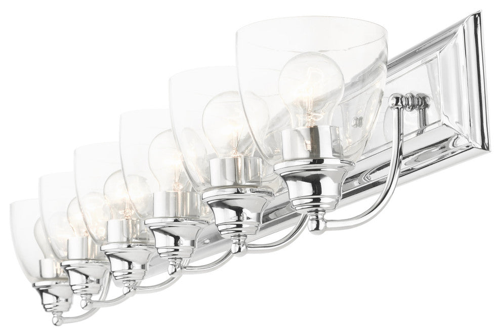 Polished Chrome Transitional, Colonial, Vanity Sconce