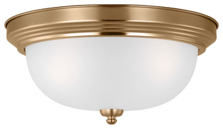 Geary 3-Light Flush Mount, Satin Brass