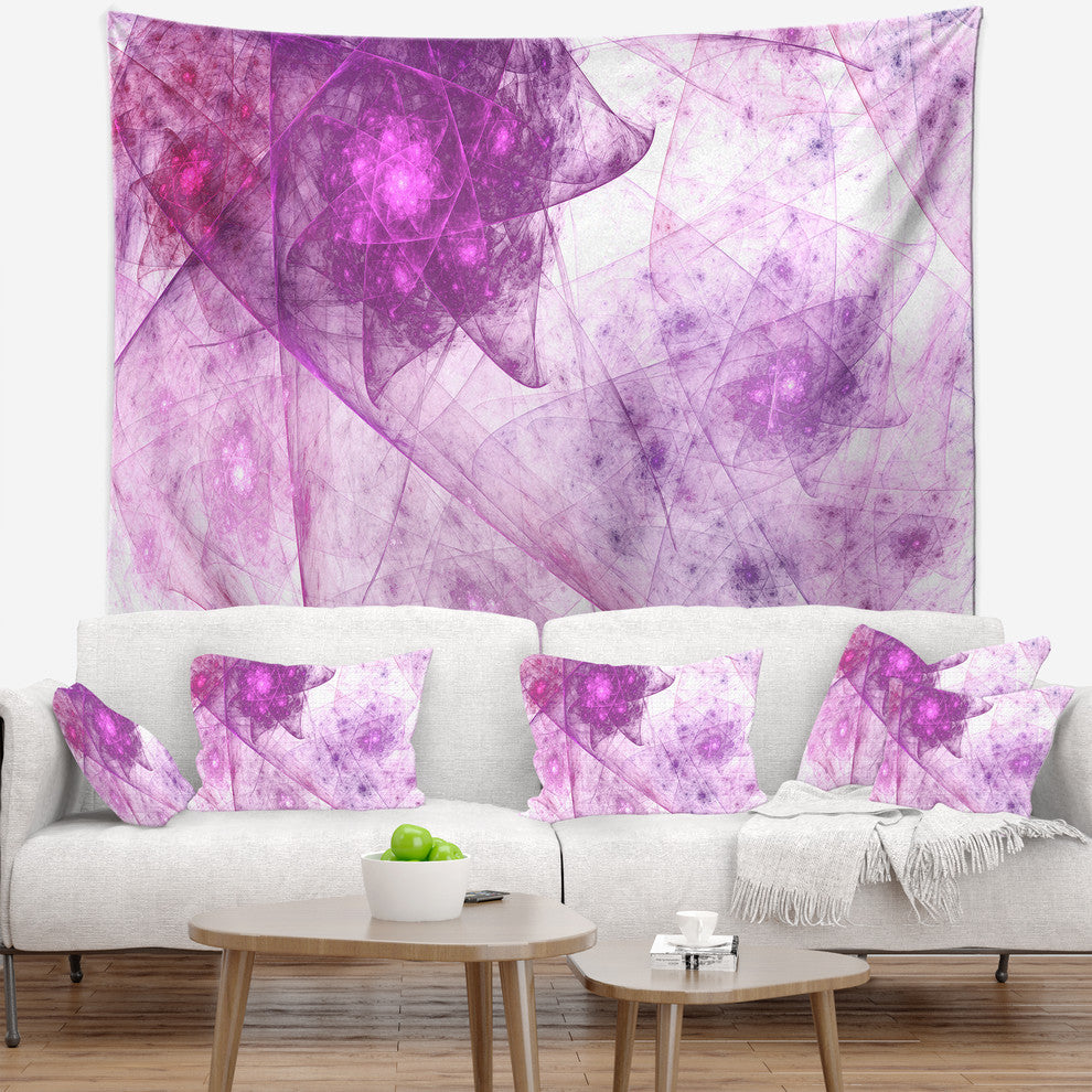 Light Purple Rotating Polyhedron Abstract Wall Tapestry, 39"x32"