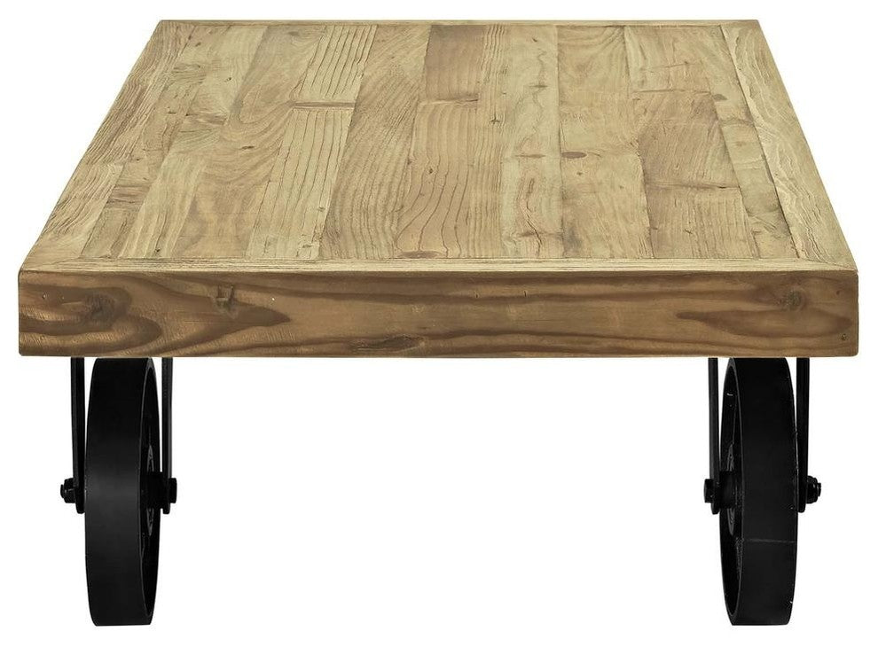 Garrison Wood Top Coffee Table, Brown