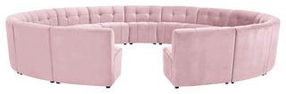 Limitless Velvet Upholstered 15-Piece Modular Sectional, Pink