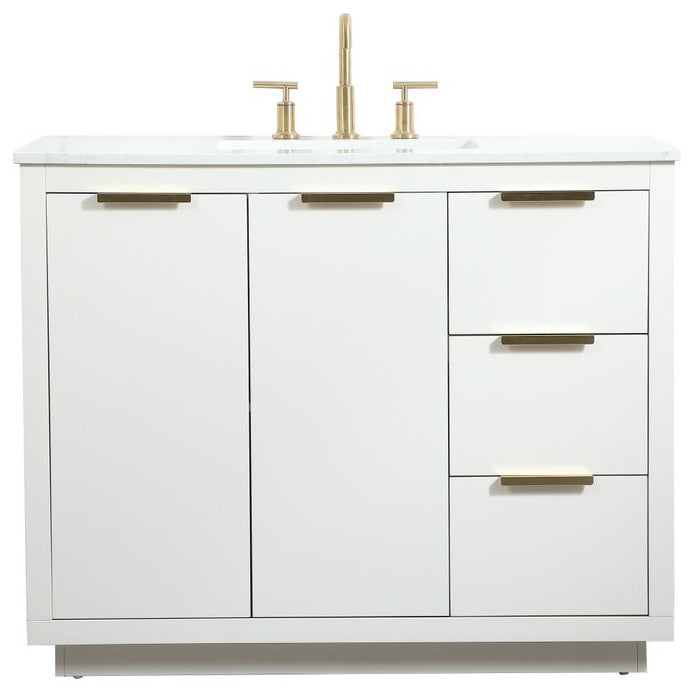 Bethany Single Bathroom Vanity, White, 42"