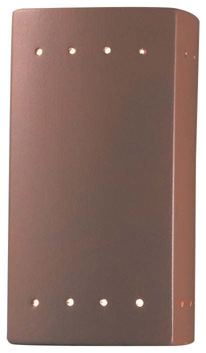 Ambiance Rectangle, Outdoor Closed Top/Bottom Sconce, Terra Cotta, E26