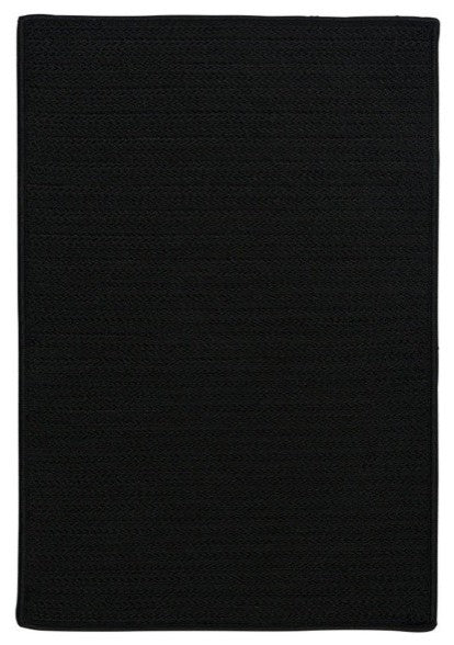 Simply Home Solid H031 Black Indoor/Outdoor Area Rug, Rectangular 3'x5'