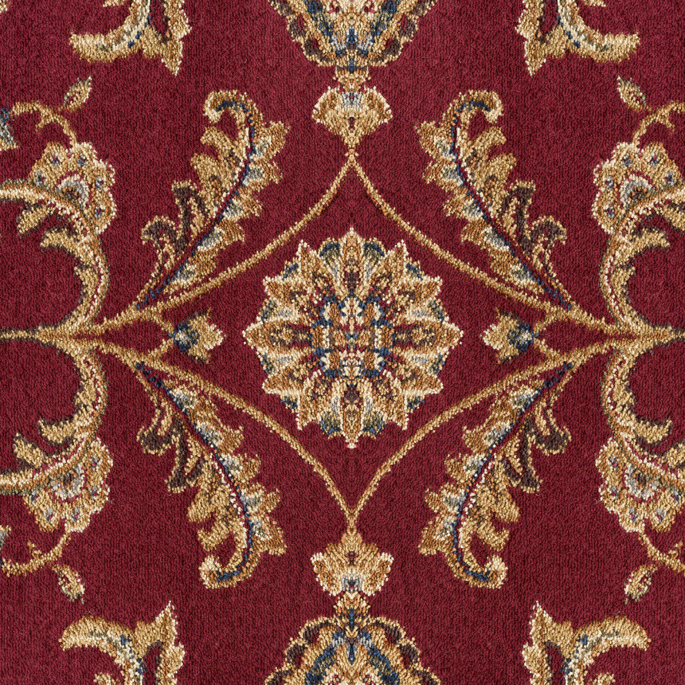 Sariya Transitional Oriental Red Rectangle Area Rug, 8'x10'