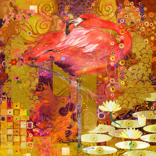 "Flamingo Mingle" Painting Print on Wrapped Canvas
