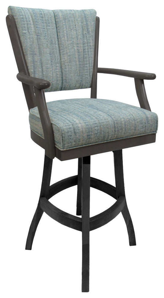Classic Bar Stool, Watusi Aquatint, Dark Gray, 30"