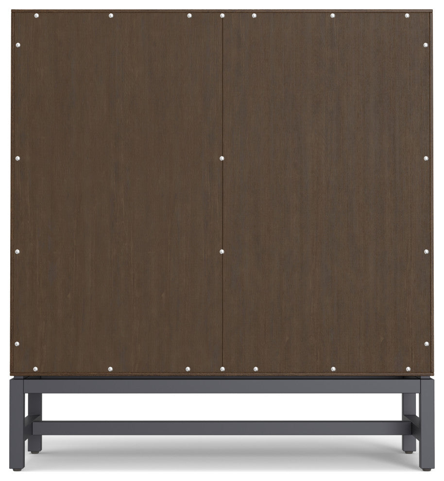 Banting Solid Hardwood Entryway Storage Cabinet, Walnut Brown