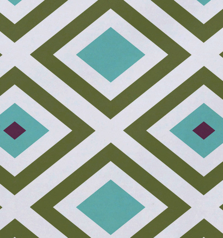 Diamond Mayhem Geometric Print Placement, Aqua, Set of 4