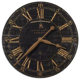 Uttermost Bond Street 18" Black Wall Clock