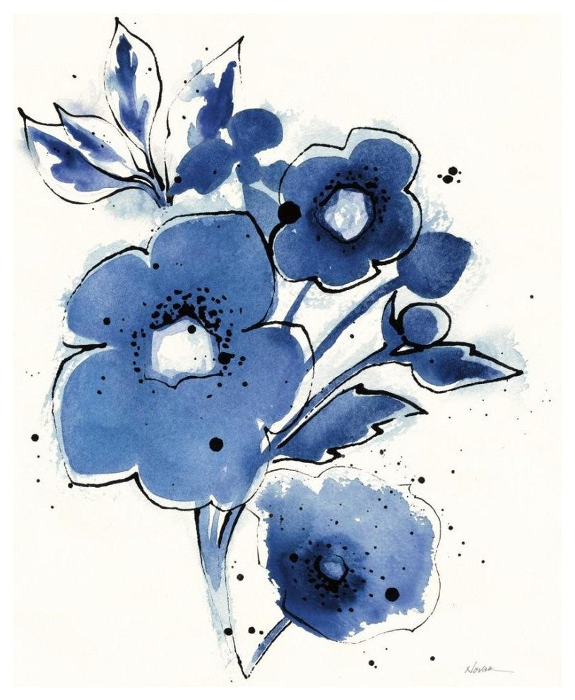 "Independent Blooms Blue III" Digital Paper Print by Shirley Novak, 22"x26"