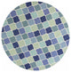 HomeRoots 7' Round UV treated Polypropylene Blue Area Rug