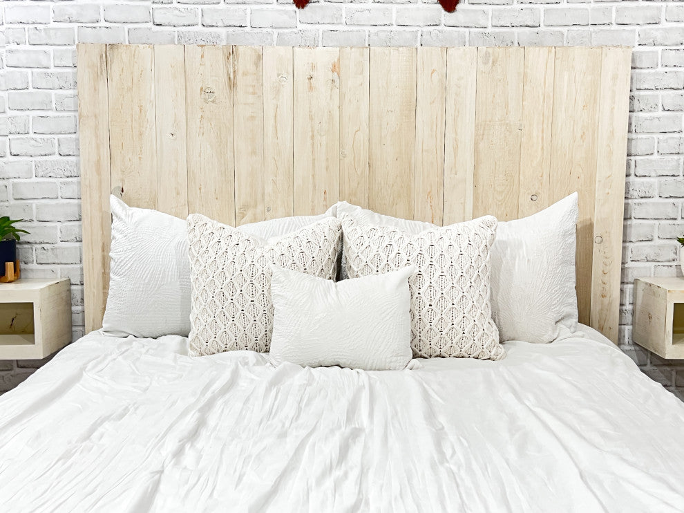 Handcrafted Headboard, Leaner Style, Antique White, Queen