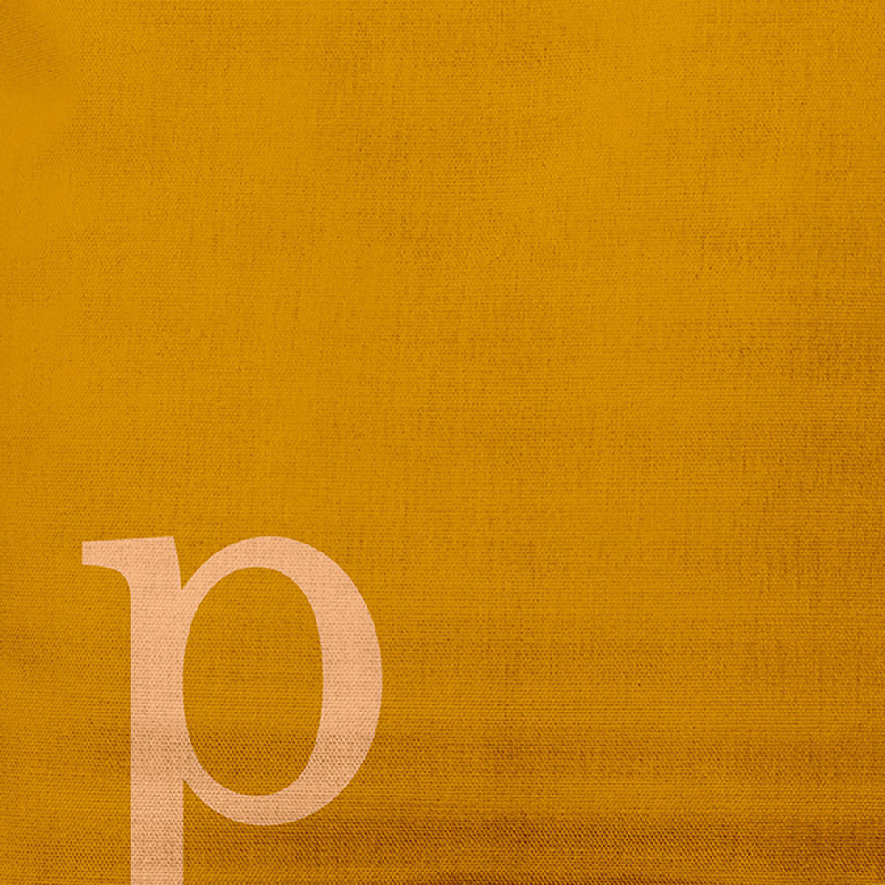 20"x20" Modern Monogram Decorative Throw Pillow, Autumn Gold