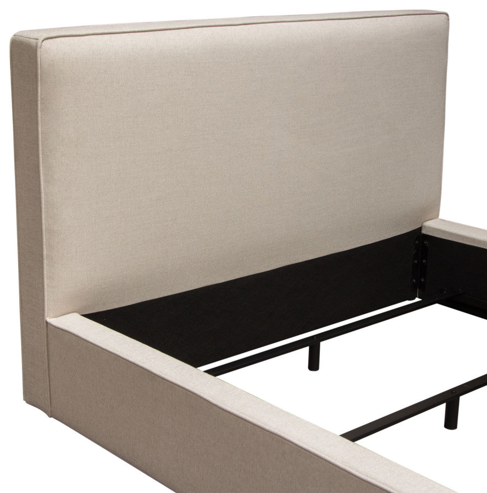 Cloud 43" Low Profile Queen Bed, Sand Fabric