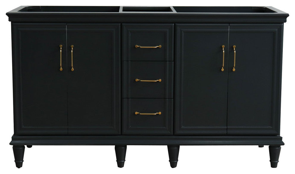 60" Double Vanity, Dark Gray Finish, Cabinet Only