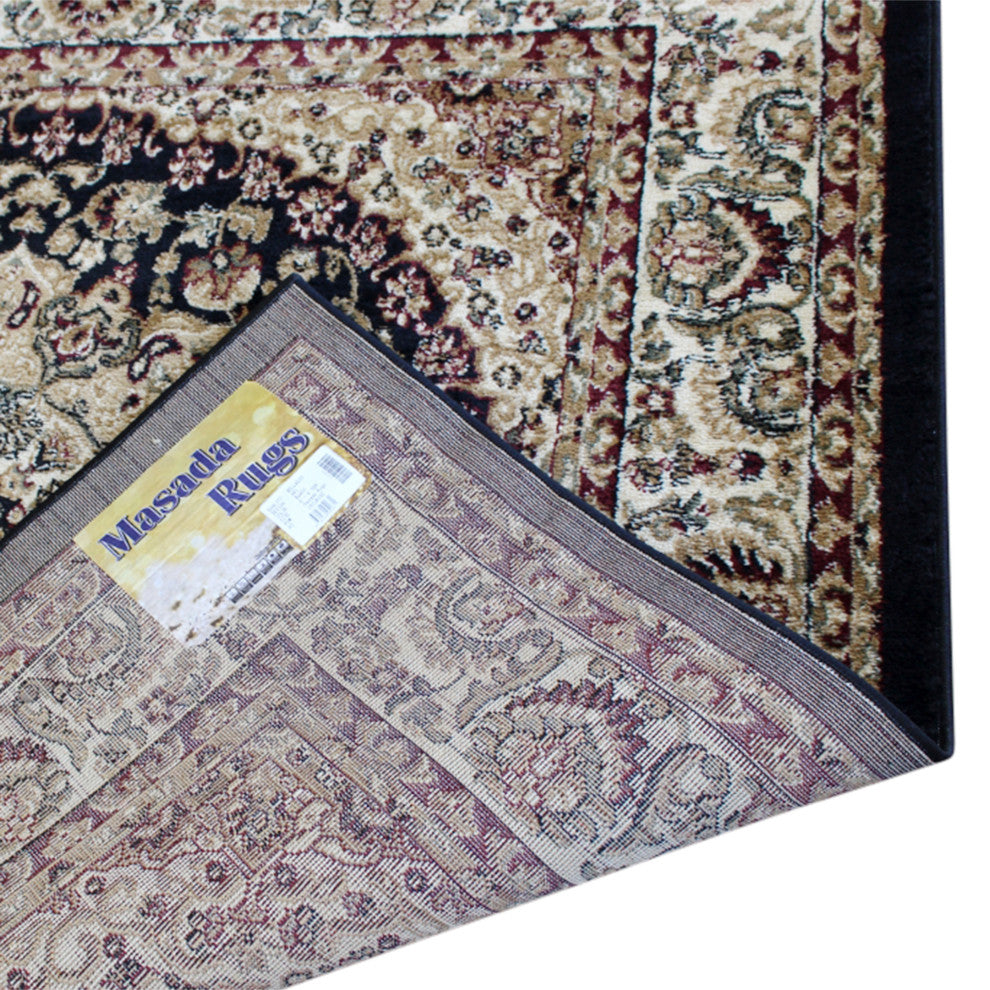 Florence Collection Persian Style Square 7' x 7' Black Area Rug