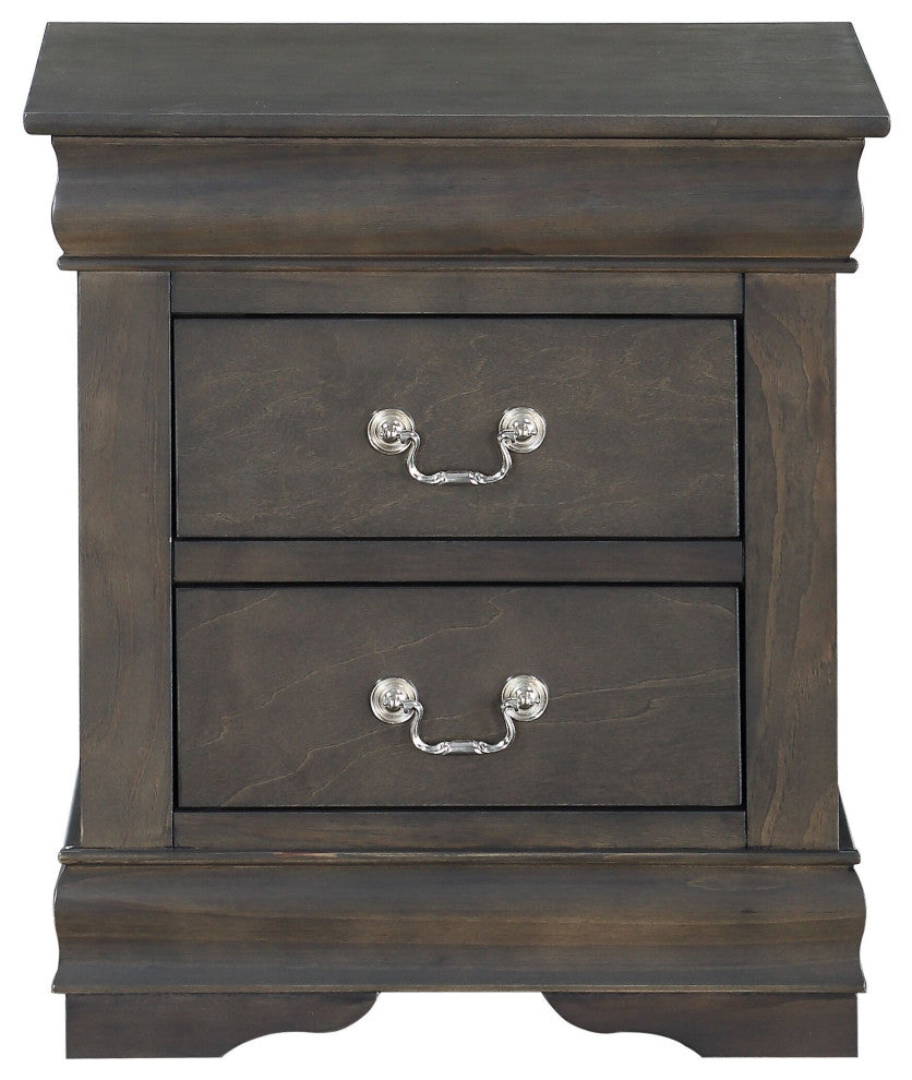 Louis Philippe Nightstand, Dark Gray