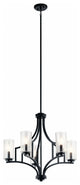 Transitional Five Light Chandelier-Distressed Black Finish - Chandelier