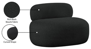 Venti Black Boucle Fabric Upholstered Set, Black, Chair