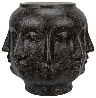 Multi-Face Stool, Black Fiber Cement