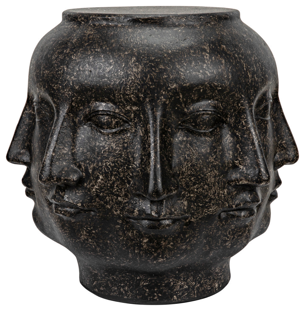 Multi-Face Stool, Black Fiber Cement