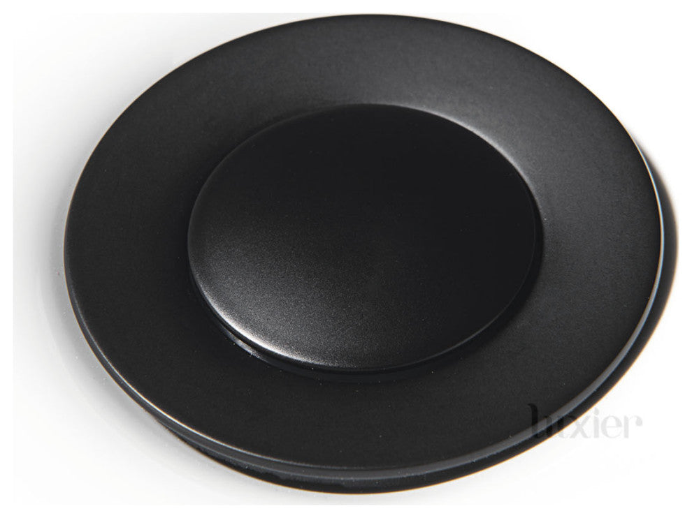 1-1/2" Push Pop-Up Drain Stopper for Sink, Matte Black, Without Overflow