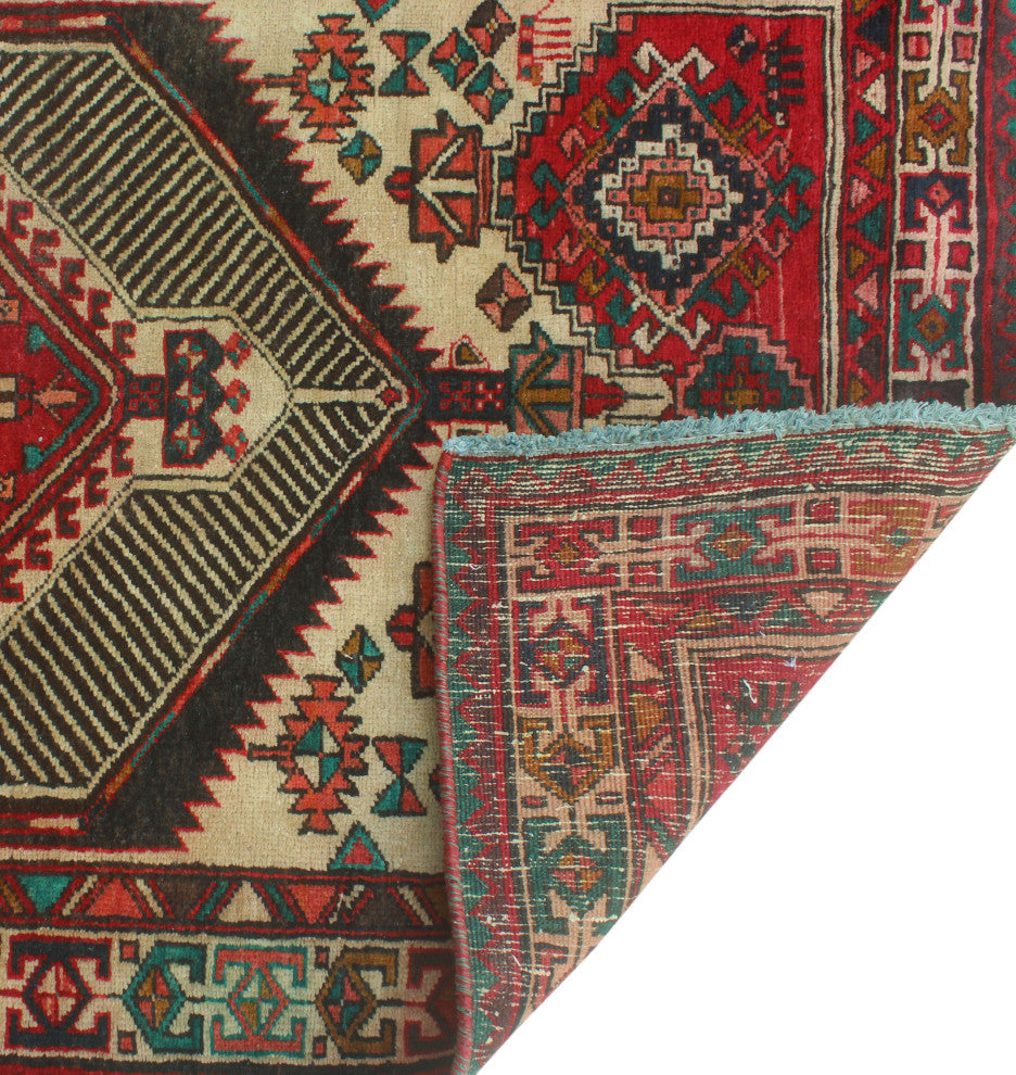 Semi-Antique Chadi Red/Beige Runner, 3'2x10'3
