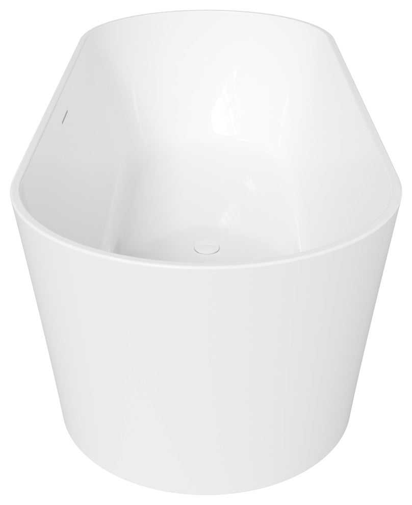 Perlato Andorra Freestanding Soaking Tub, White, 71"