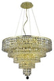 Elegant Maxim Dining Room Light, Gold Finish With Royal Cut Crystal
