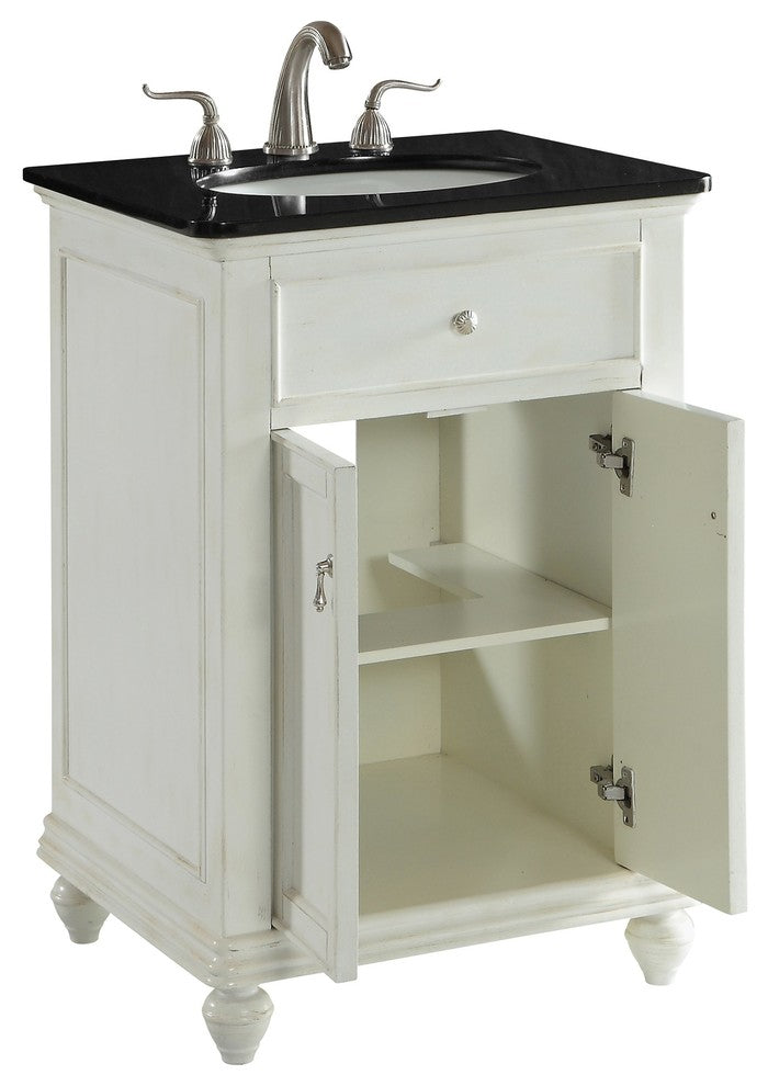Elegant VF12324AW 24" Single Bathroom Vanity Set, Antique White