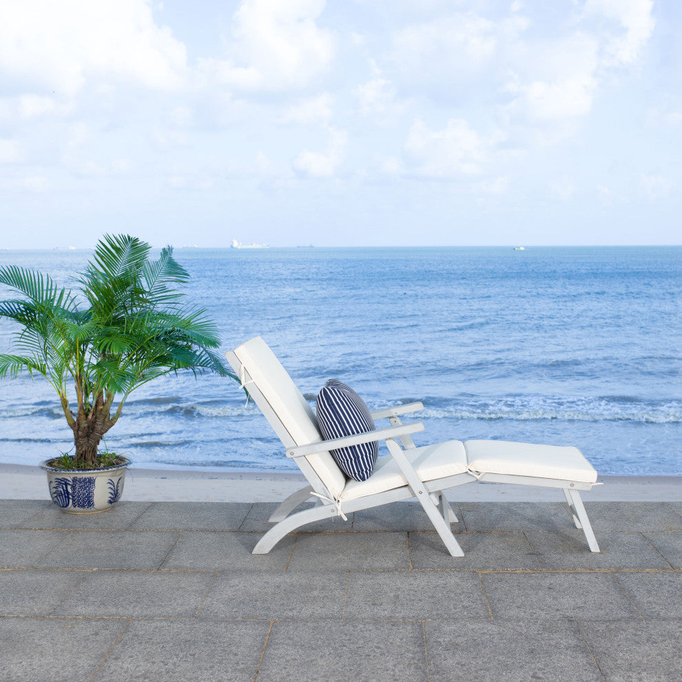 Safavieh Palmdale Outdoor Lounge Chair, Grey / Beige