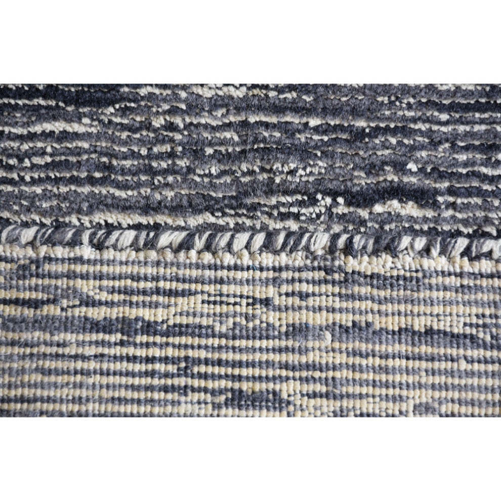 HAND KNOTTED LOOM SILK ECO-FRIENDLY RUGS-8'x11',Rectangle,White Charcoal,Solid